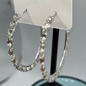 Baubles  Austrian Crystal Silver Hoop Earrings $12 EA or Bundle 3/$20